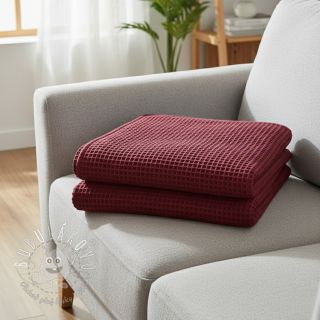 Bavlna s vaflovou väzbou bordeaux