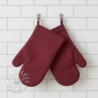 Bavlna s vaflovou väzbou bordeaux