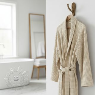 Bavlna s vaflovou väzbou light sand