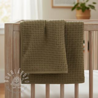 Bavlna s vaflovou väzbou moss green