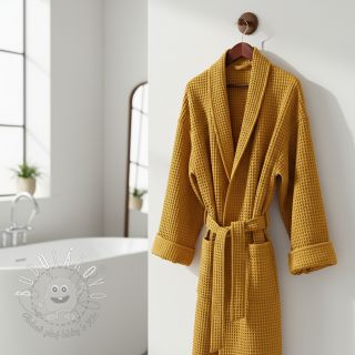 Bavlna s vaflovou väzbou ochre