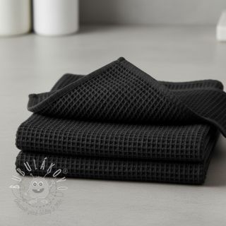 Bavlna s vaflovou väzbou black