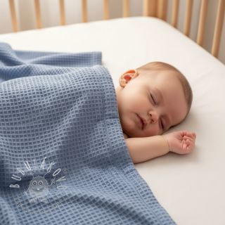 Bavlna s vaflovou väzbou blue