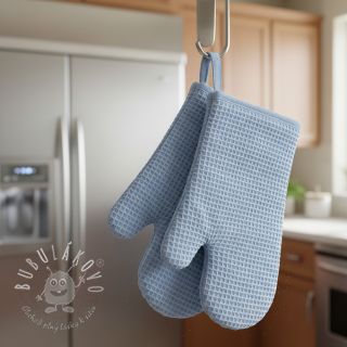 Bavlna s vaflovou väzbou blue