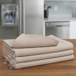 Bavlna s vaflovou väzbou light beige