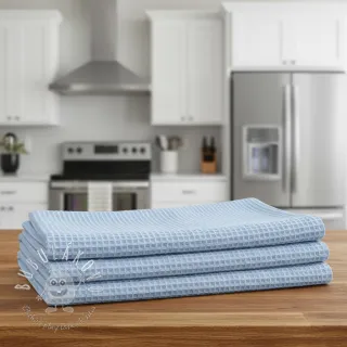 Bavlna s vaflovou väzbou light blue