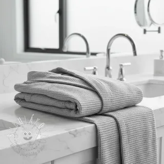 Bavlna s vaflovou väzbou light grey