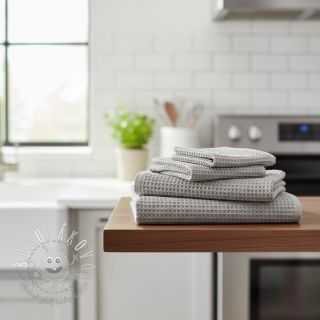 Bavlna s vaflovou väzbou light grey