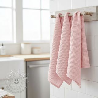 Bavlna s vaflovou väzbou light rose