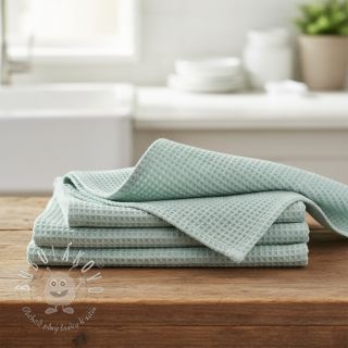 Bavlna s vaflovou väzbou mint