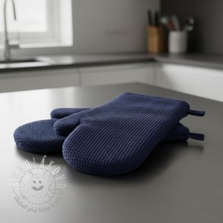 Bavlna s vaflovou väzbou navy