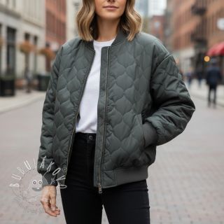 Prešívaná látka Round moss green