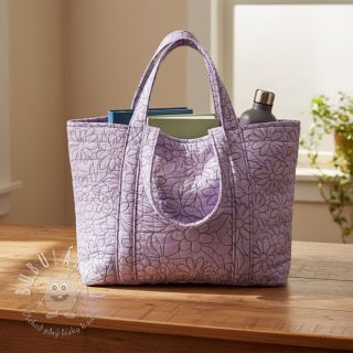 Prešívaná látka Flowers lavender