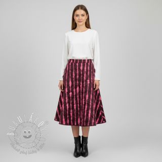 Prešívaná látka VELVET Stripes cerise