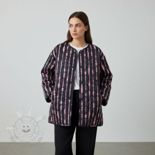 Prešívaná látka VELVET Stripes navy