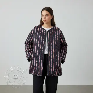 Prešívaná látka VELVET Stripes navy