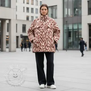 Prešívaná látka Blurry Ikat brown