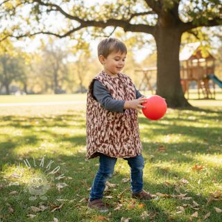 Prešívaná látka Blurry Ikat brown