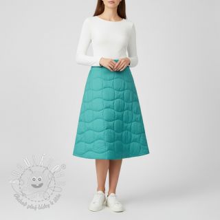 Prešívaná látka Graphic square cyan cerise