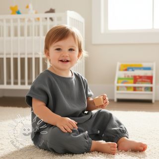 Ľan predpraný STONEWASHED PREMIUM dark grey