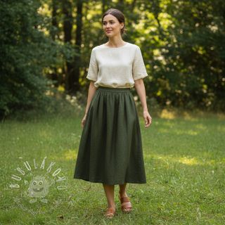 Ľan predpraný 170 g army green