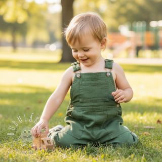 Ľan predpraný forest green