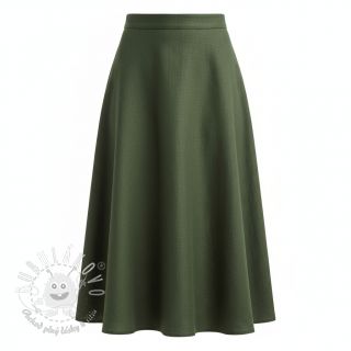 Ľan predpraný forest green