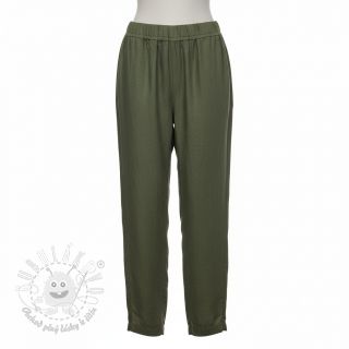 Ľan predpraný forest green