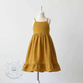 Dvojitá gázovina/mušelín dark ochre