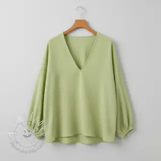 Dvojitá gázovina/mušelín soft green