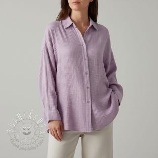 Dvojitá gázovina/mušelín soft lilac ORGANIC