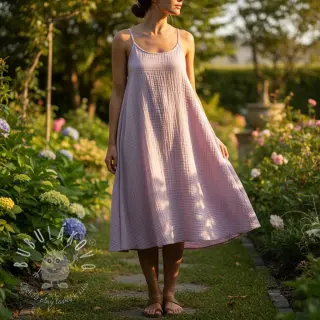 Dvojitá gázovina/mušelín soft lilac ORGANIC