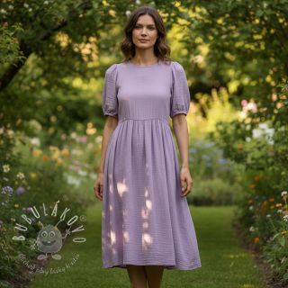 Dvojitá gázovina/mušelín dark lilac ORGANIC