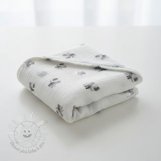 Dvojitá gázovina/mušelín Animals design A digital print ORGANIC