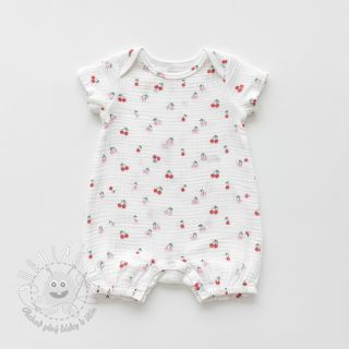 Dvojitá gázovina/mušelín Fruits cherry white