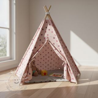 Dvojitá gázovina/mušelín Fruits apple soft rose