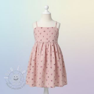 Dvojitá gázovina/mušelín Fruits cherry soft rose