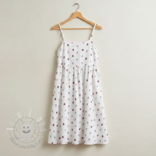 Dvojitá gázovina/mušelín Fruits apple white