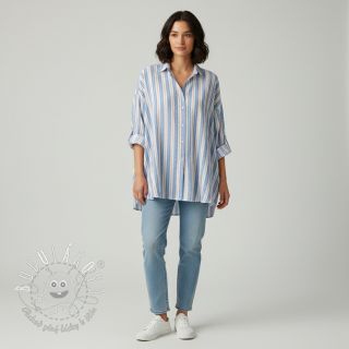 Dvojitá gázovina/mušelín YARN DYED Line blue