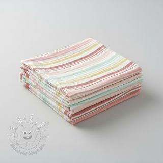 Dvojitá gázovina/mušelín Beach Stripe red