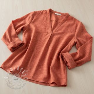 Dvojitá gázovina/mušelín Vintage red