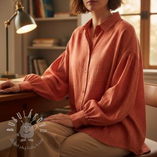 Dvojitá gázovina/mušelín Vintage red