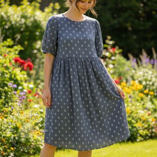 Dvojitá gázovina/mušelín JACQUARD Anchor 2-side faded gray navy