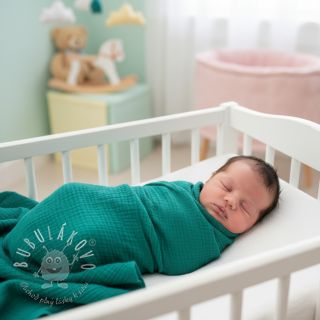 Dvojitá gázovina/mušelín dark teal