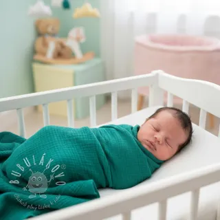 Dvojitá gázovina/mušelín dark teal