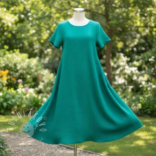 Dvojitá gázovina/mušelín dark teal