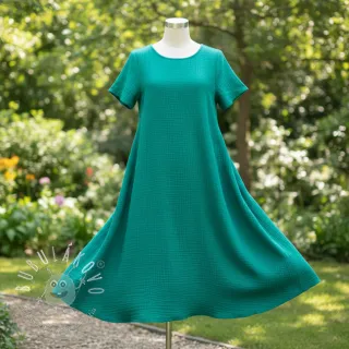 Dvojitá gázovina/mušelín dark teal