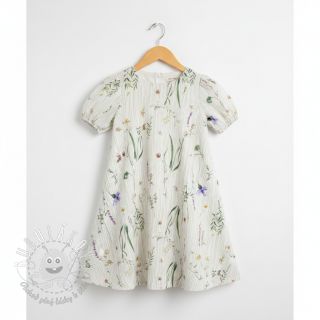 Dvojitá gázovina/mušelín French flowers natural digital print