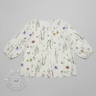 Dvojitá gázovina/mušelín French flowers natural digital print