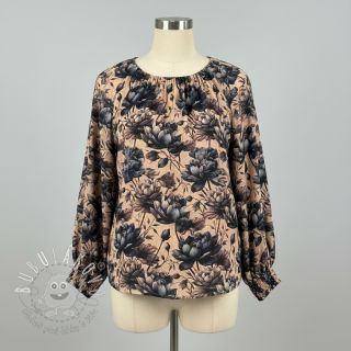 Dvojitá gázovina/mušelín Dreamy flowers design B digital print